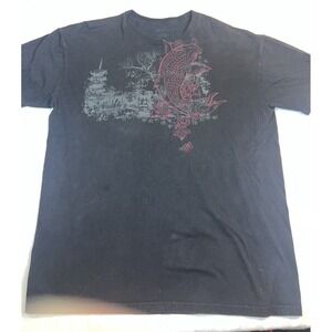 Vintage Black‎ Men's Tshirt Size X-Large Lou Japanese Print City Skater Tee